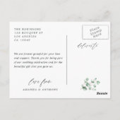 Eucalyptus en lavendel boslandschap bedankt briefkaart (Achterkant)