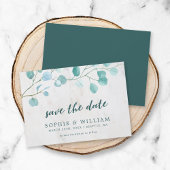 Eucalyptus en marmer Save the Date Kaart