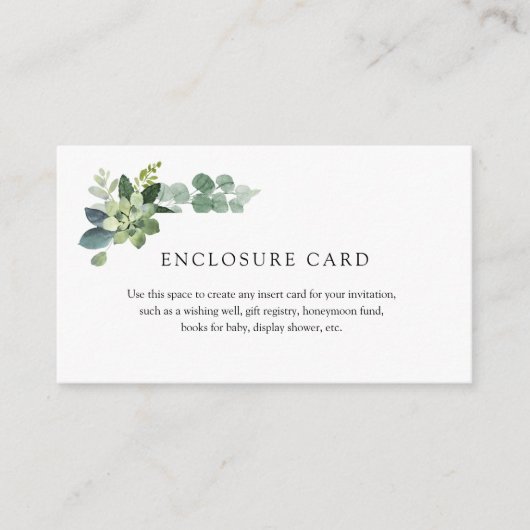 Eucalyptus Enclosure Card Informatiekaartje (Voorkant)