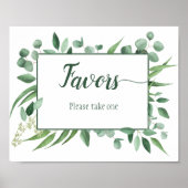 Eucalyptus Envy 8x10 Favors Wedding Sign Poster (Voorkant)