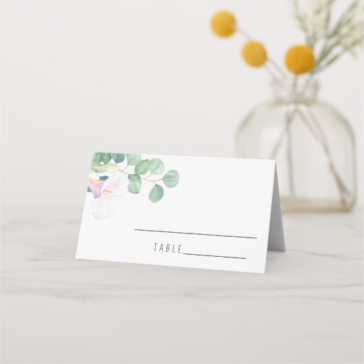 Eucalyptus et calla - Cartes de table de mariage (Devant)