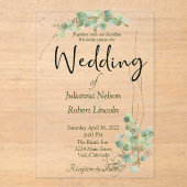 Eucalyptus et faire-part de mariage d'or (Recto)