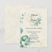 Eucalyptus et faire-part de mariage du budget de l (Devant / Derrière)