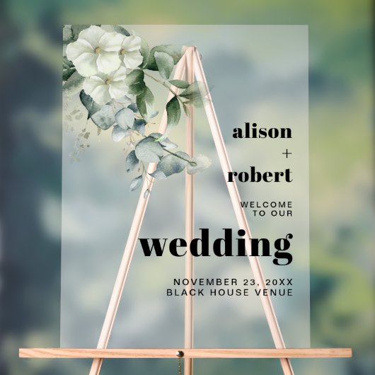 Eucalyptus et fleurs gelées mariage ACCUEIL (Neutre)