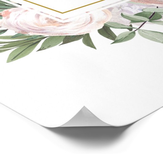 Eucalyptus et Floral Baby shower Affiche de bienve (Coin)