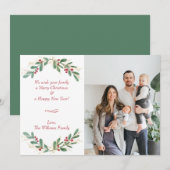 Eucalyptus et Holly Berries Carte photo de vacance (Devant / Derrière)