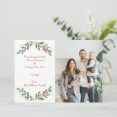 Eucalyptus et Holly Berries Carte photo de vacance (Debout devant)