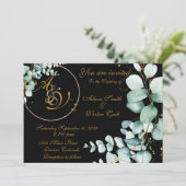 Eucalyptus et or sur invitation noire (Debout devant)