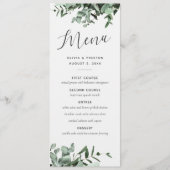 Eucalyptus et verdure menu Mariage Aquarelle (Devant)