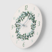 Eucalyptus et vert feuille horloge contemporaine m (Angle)