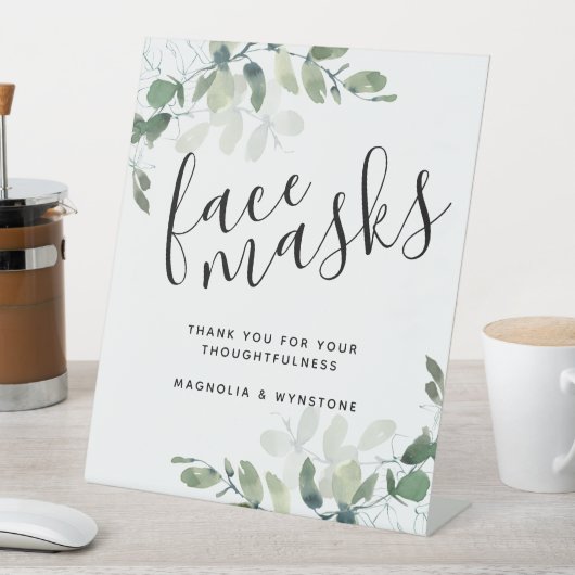 Eucalyptus Face Maskers Weddenschap Reclamebord Met Voetstuk (Insitu)