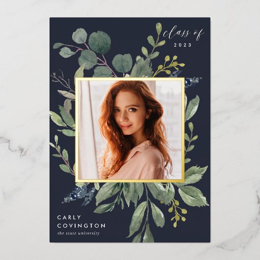 Eucalyptus & Faire-part de graduation des huiles d (Recto)