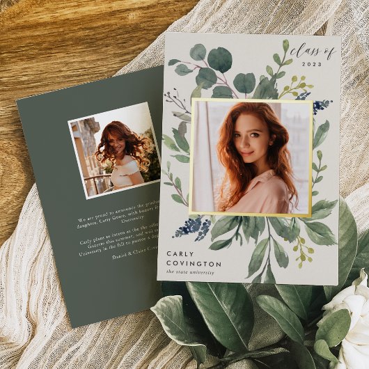 Eucalyptus & Faire-part de graduation des huiles d