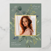 Eucalyptus & Faire-part de graduation des huiles d (Recto)