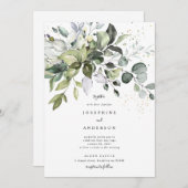 Eucalyptus Faire-part de mariage (Devant / Derrière)