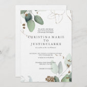 Eucalyptus Faire-part de mariage (Devant / Derrière)