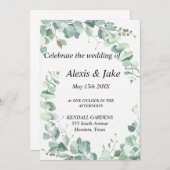 Eucalyptus Faire-part de mariage (Devant / Derrière)