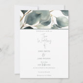 Eucalyptus Faire-part de mariage aquarelle (Devant)