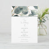 Eucalyptus Faire-part de mariage aquarelle (Debout devant)