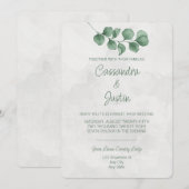 Eucalyptus Faire-part de mariage aquarelle (Devant / Derrière)