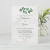 Eucalyptus Faire-part de mariage aquarelle (Debout devant)