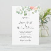 Eucalyptus Faire-part de mariage Boho vert rustiqu (Debout devant)