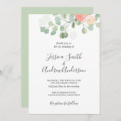 Eucalyptus Faire-part de mariage Boho vert rustiqu (Devant / Derrière)