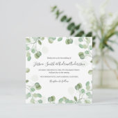Eucalyptus Faire-part de mariage Boho vert rustiqu (Debout devant)