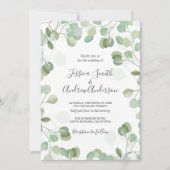 Eucalyptus Faire-part de mariage Boho vert rustiqu (Devant)