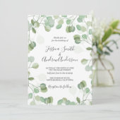 Eucalyptus Faire-part de mariage Boho vert rustiqu (Debout devant)