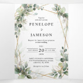 Eucalyptus Faire-part de mariage botanique (Intérieur au milieu)