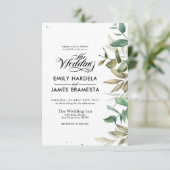 Eucalyptus Faire-part de mariage budget (Debout devant)