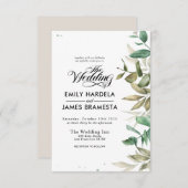 Eucalyptus Faire-part de mariage budget (Devant / Derrière)