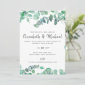 Eucalyptus Faire-part de mariage Budget Vert Feuil (Debout devant)