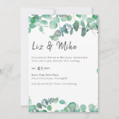 Eucalyptus Faire-part de mariage Budget Vert Feuil (Devant)