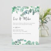 Eucalyptus Faire-part de mariage Budget Vert Feuil (Debout devant)