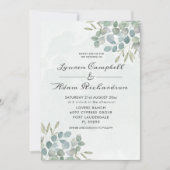 Eucalyptus Faire-part de mariage d'aquarelle verte (Devant)