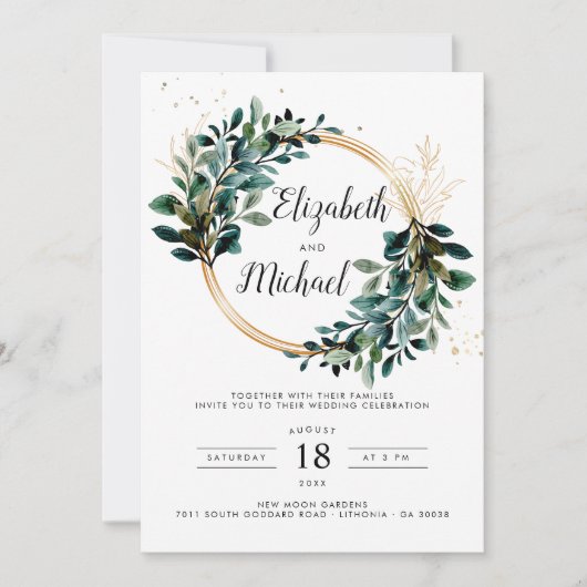 Eucalyptus Faire-part de mariage de feuillage (Devant)