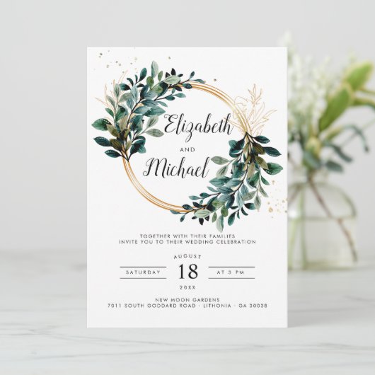 Eucalyptus Faire-part de mariage de feuillage (Debout devant)