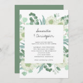 Eucalyptus Faire-part de mariage de fleurs vertes (Devant / Derrière)