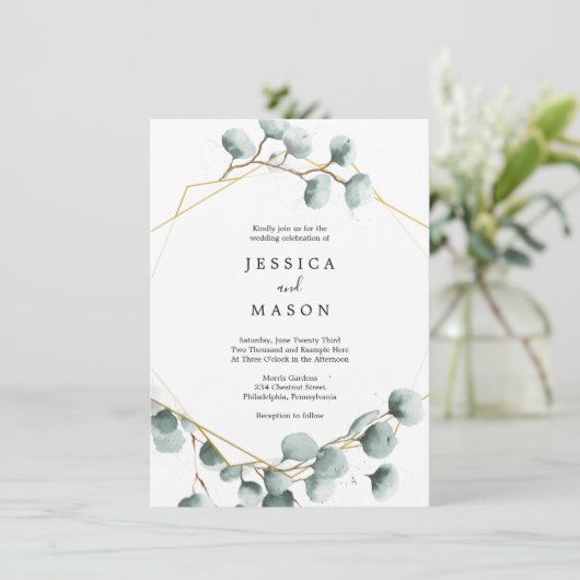 Eucalyptus Faire-part de mariage de verdure (Debout devant)