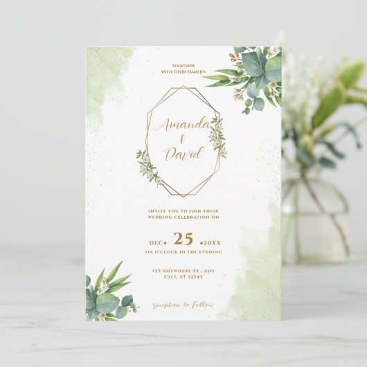 Eucalyptus Faire-part de mariage de verdure (Debout devant)