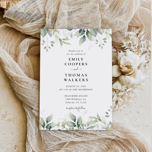 Eucalyptus Faire-part de mariage de verdure