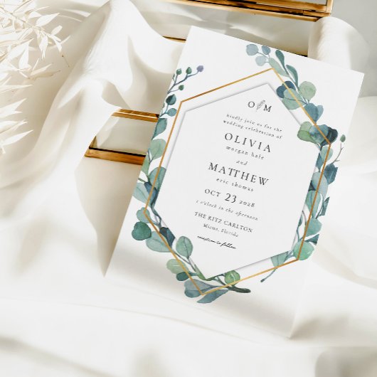 Eucalyptus Faire-part de mariage de verdure