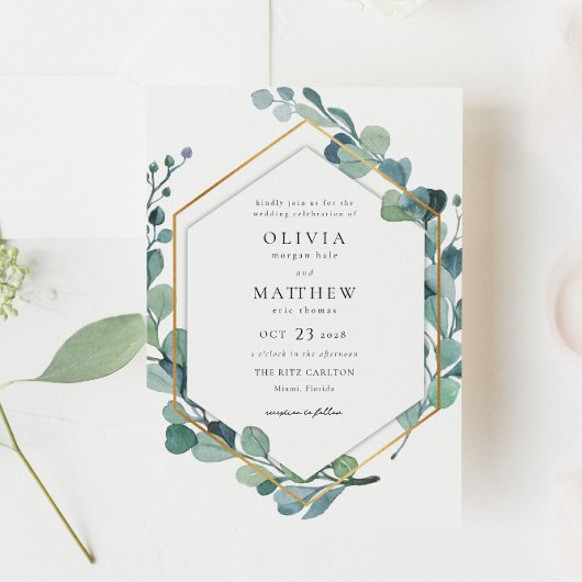Eucalyptus Faire-part de mariage de verdure