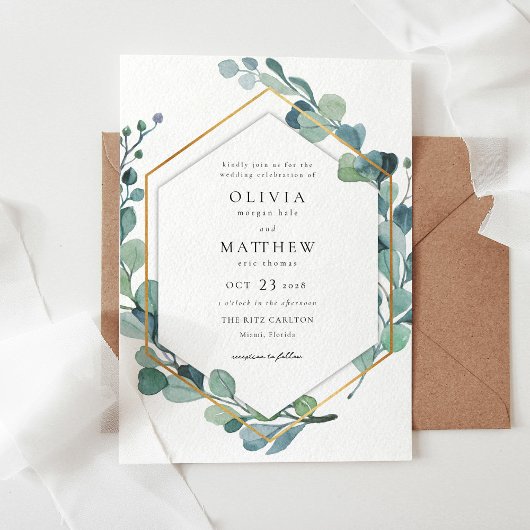Eucalyptus Faire-part de mariage de verdure