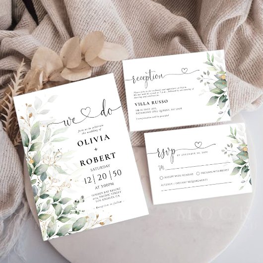 Eucalyptus Faire-part de mariage de verdure