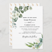 Eucalyptus Faire-part de mariage de verdure rustiq (Devant / Derrière)
