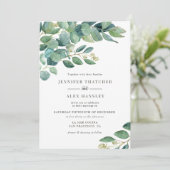 Eucalyptus Faire-part de mariage moderne (Debout devant)