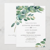 Eucalyptus Faire-part de mariage moderne (Devant / Derrière)